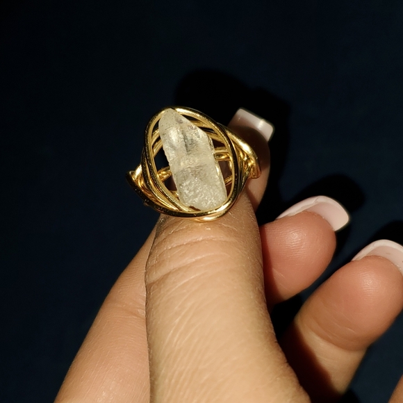 crystal gold‎ wire ring - Picture 4 of 4